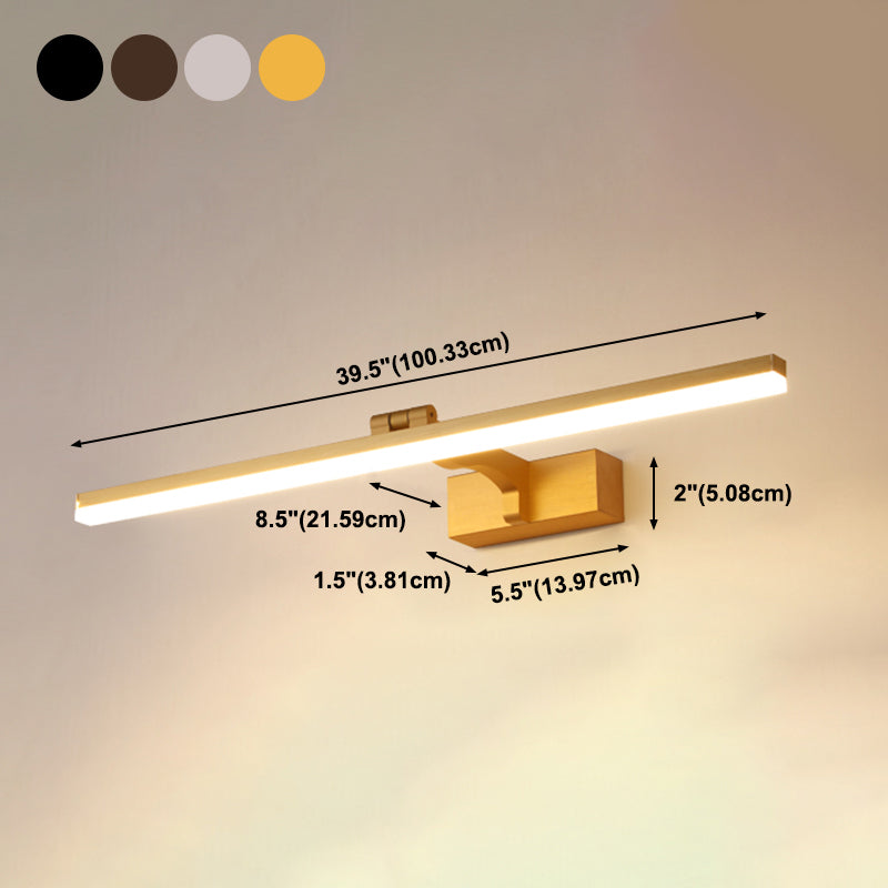 Simplicité Métal Miroir Straight Light Modern Aluminium 1 Applexion murale légère pour salle de bain