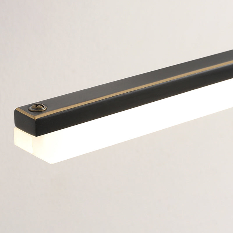 Brass Straight Mirror Light Modern Style Single Light Wall Lamp for Bathroom