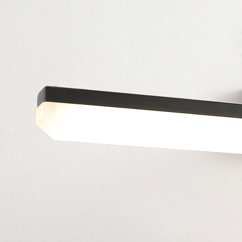 Brass Straight Mirror Light Modern Style Single Light Wall Lamp for Bathroom