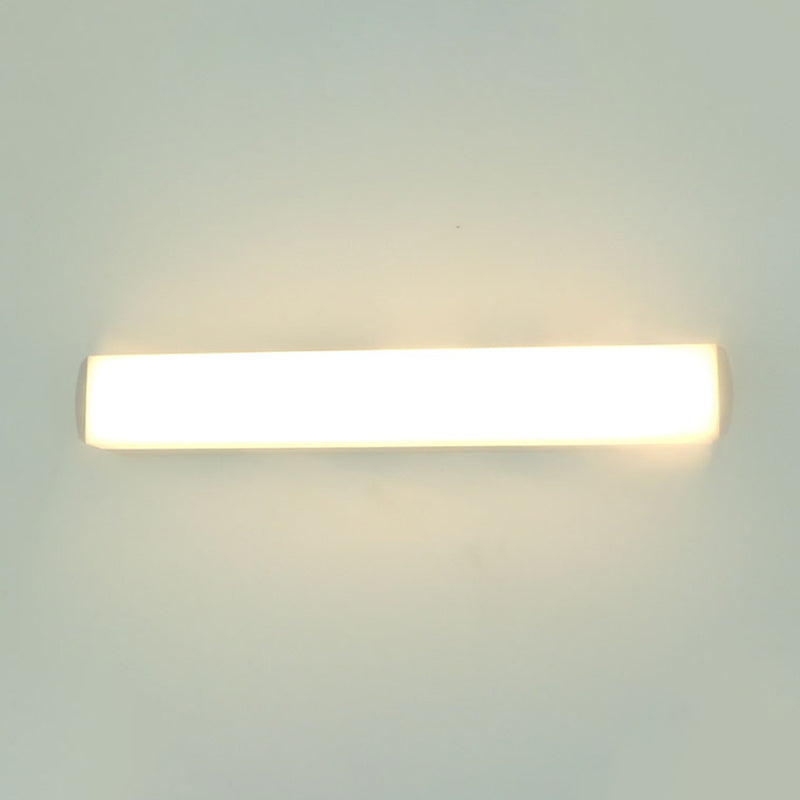 Modern Style Strip Wall Light 1 Light LED Mirror Light in Silver for Toilet