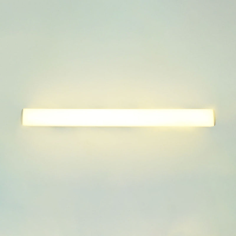 Modern Style Strip Wall Light 1 Light LED Mirror Light in Silver for Toilet