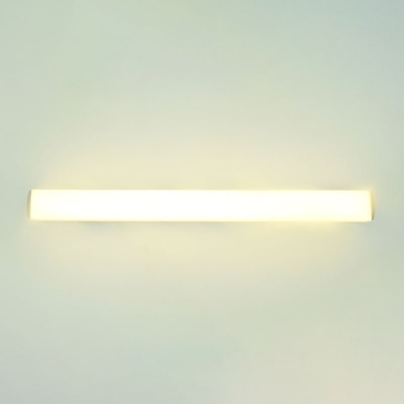 Modern Style Strip Wall Light 1 Light LED Mirror Light in Silver for Toilet