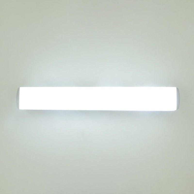 Modern Style Strip Wall Light 1 Light LED Mirror Light in Silver for Toilet