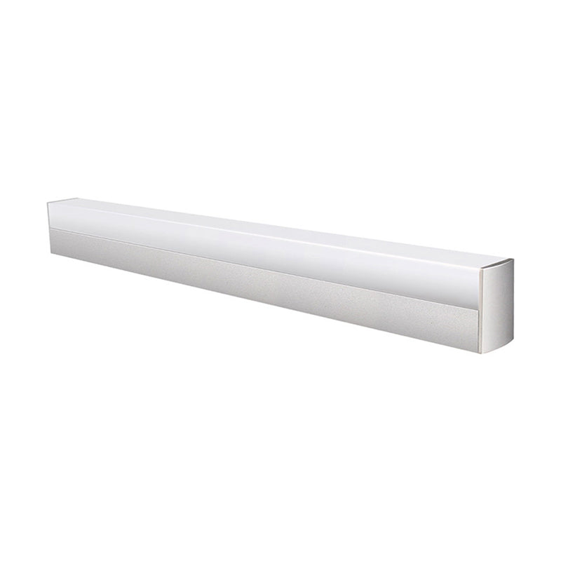 Modern Style Strip Wall Light 1 Light LED Mirror Light in Silver for Toilet