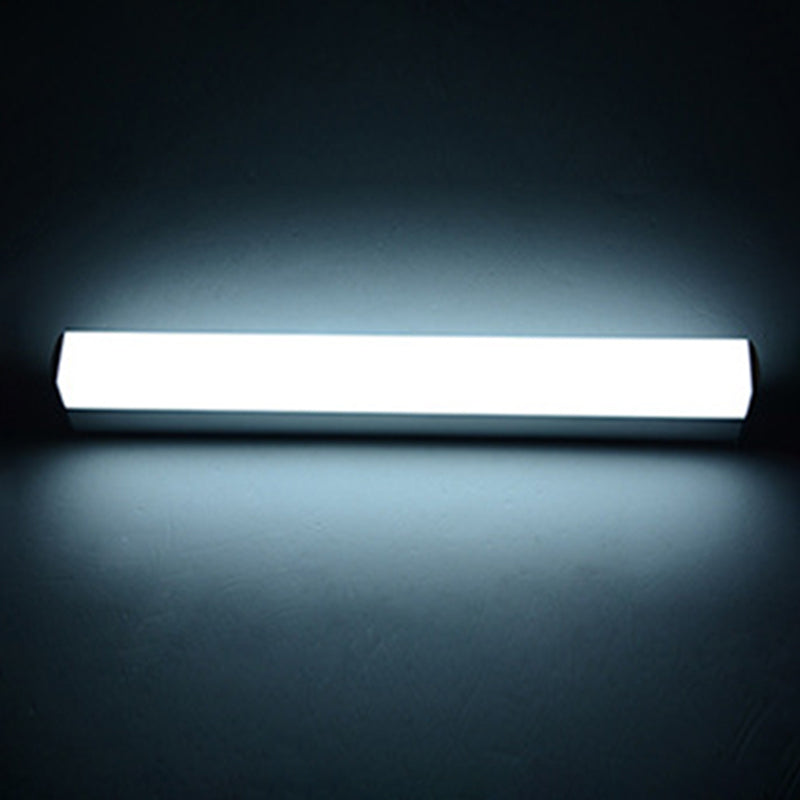 Modern Style Strip Wall Light 1 Light LED Mirror Light in Silver for Toilet