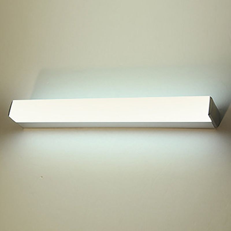 Modern Style Strip Wall Light 1 Light LED Mirror Light in Silver for Toilet