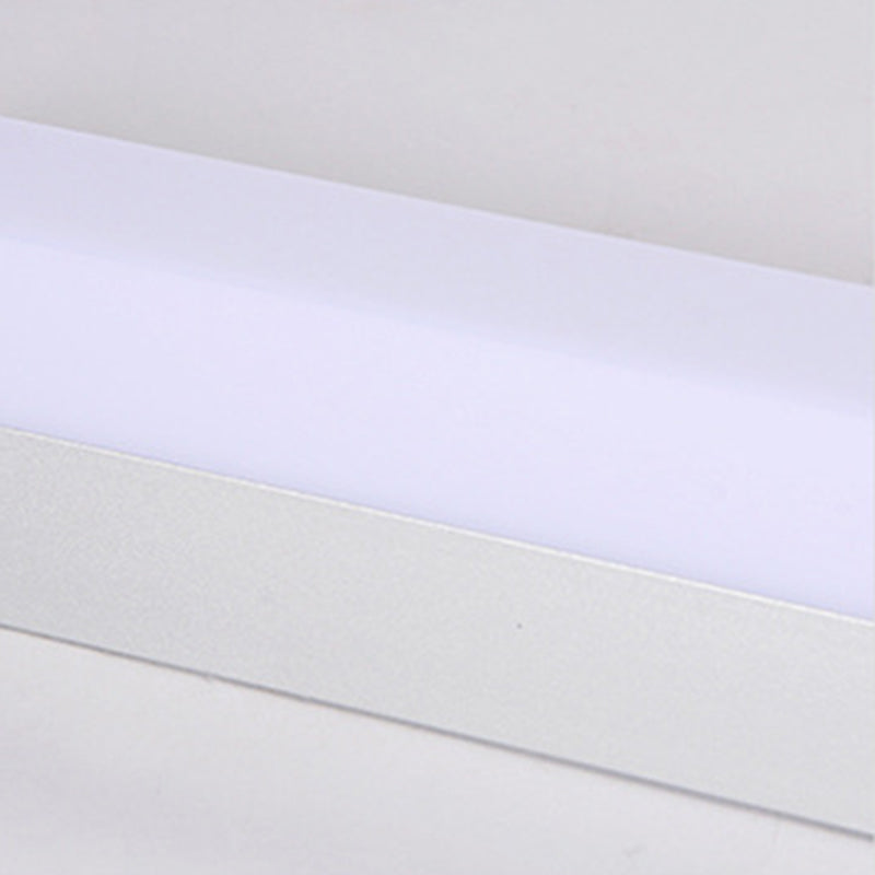 Modern Style Strip Wall Light 1 Light LED Mirror Light in Silver for Toilet
