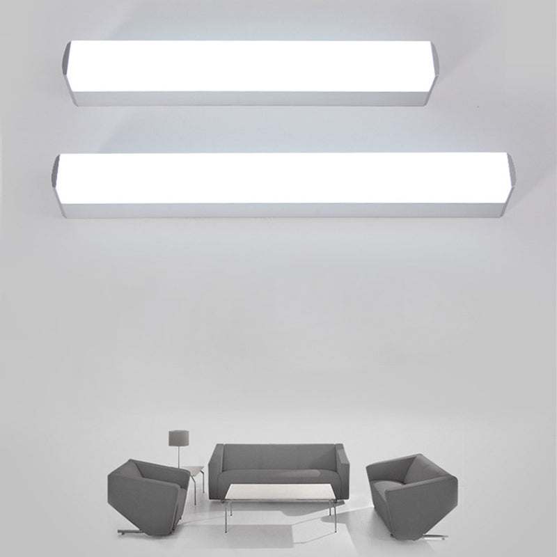 Modern Style Strip Wall Light 1 Light LED Mirror Light in Silver for Toilet