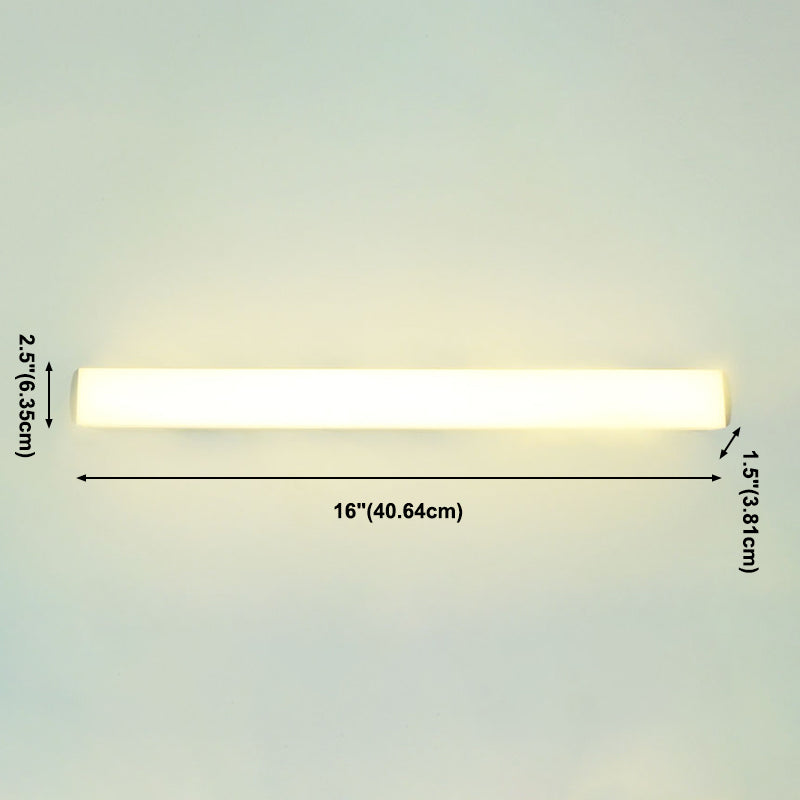 Modern Style Strip Wall Light 1 Light LED Mirror Light in Silver for Toilet