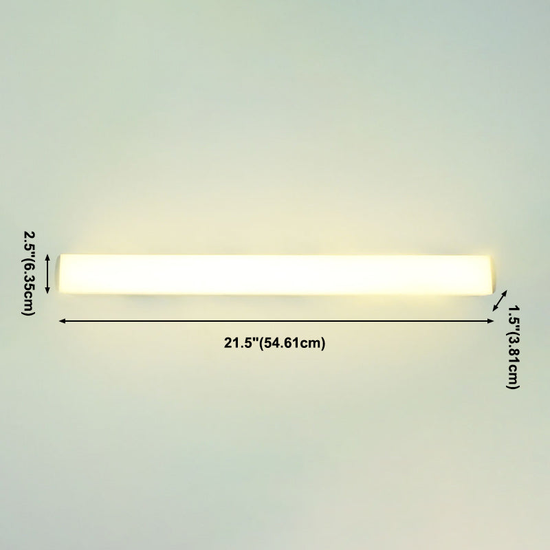 Modern Style Strip Wall Light 1 Light LED Mirror Light in Silver for Toilet
