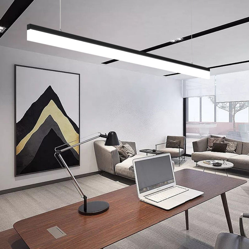 Paxage de lampe à île LED Nordic moderne Office Rectangle Pendant Light