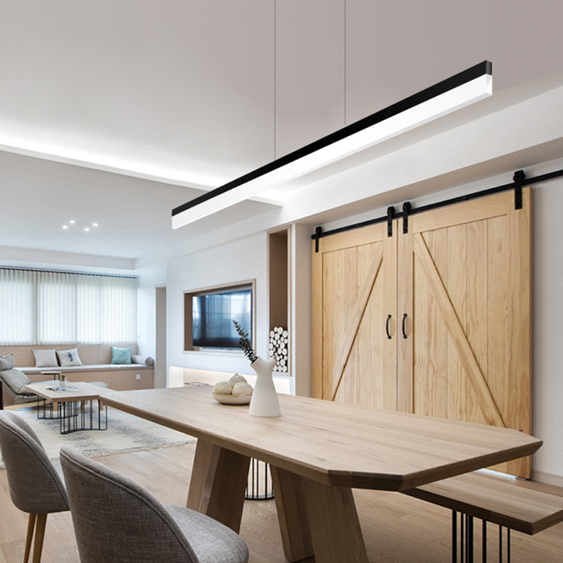 Paxage de lampe à île LED Nordic moderne Office Rectangle Pendant Light