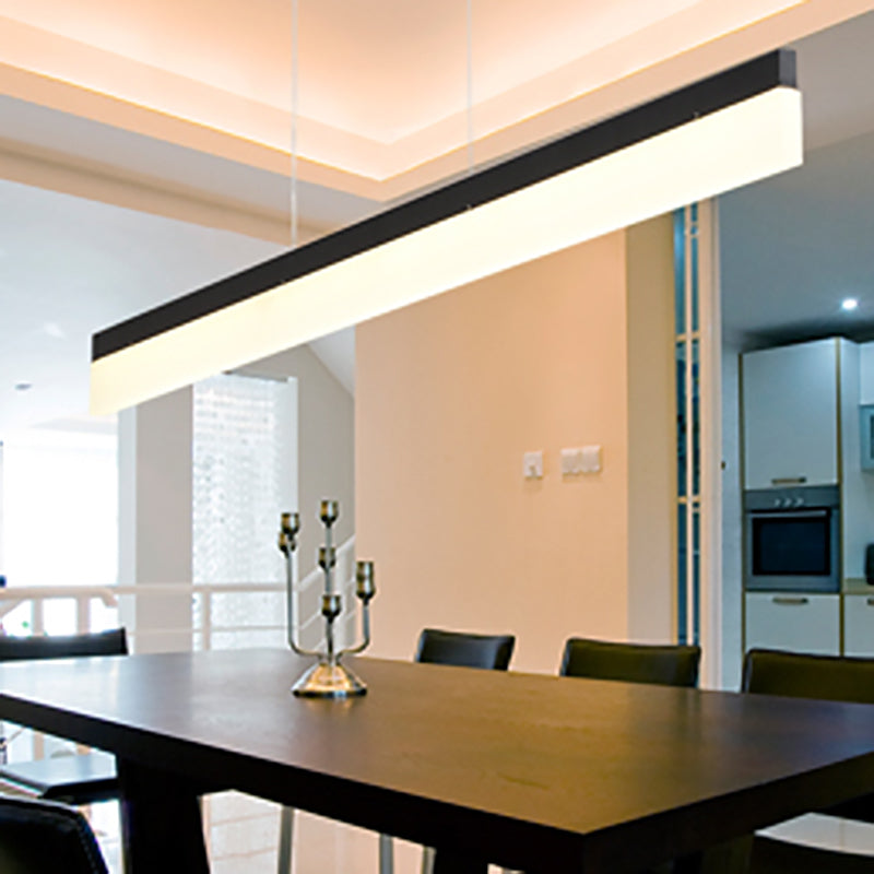 Paxage de lampe à île LED Nordic moderne Office Rectangle Pendant Light