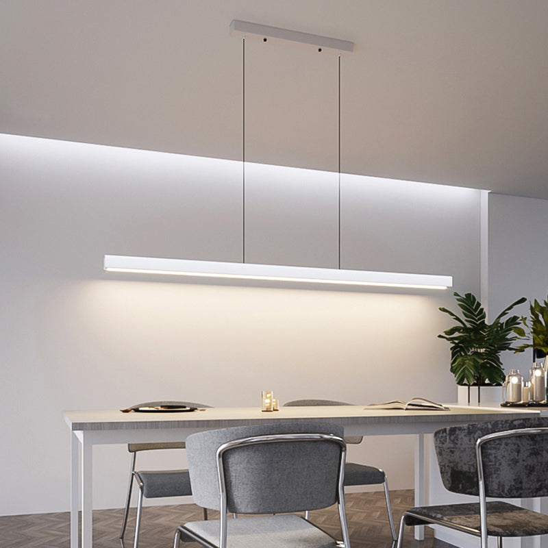 Nordic Simple Island Light Fixture Rectangle LED Dining Room Pendant Light