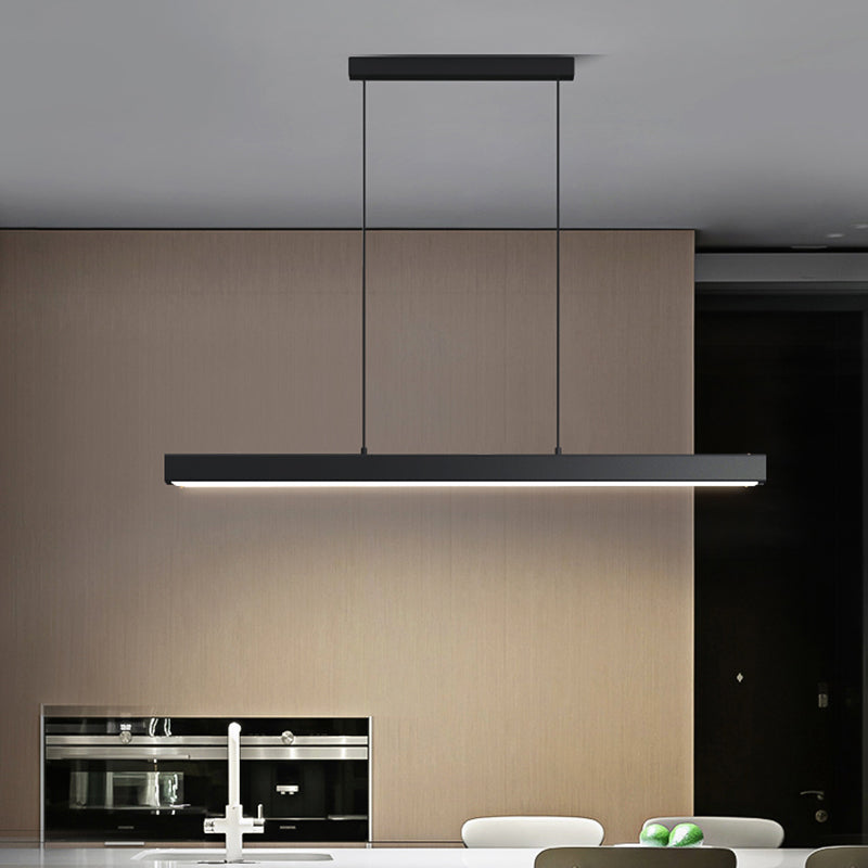 Nordic Simple Island Light Fixture Rectangle LED Dining Room Pendant Light