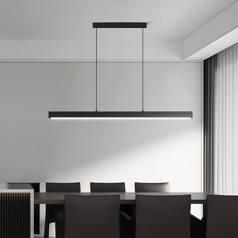 Nordic Simple Island Light Fixture Rectangle LED Dining Room Pendant Light