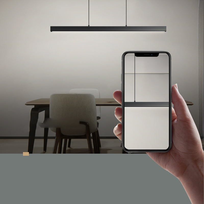 Nordic Simple Island Light Fixture Rectangle LED Dining Room Pendant Light