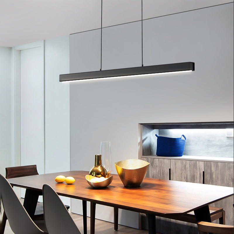 Nordic Simple Island Light Fixture Rectangle LED Dining Room Pendant Light