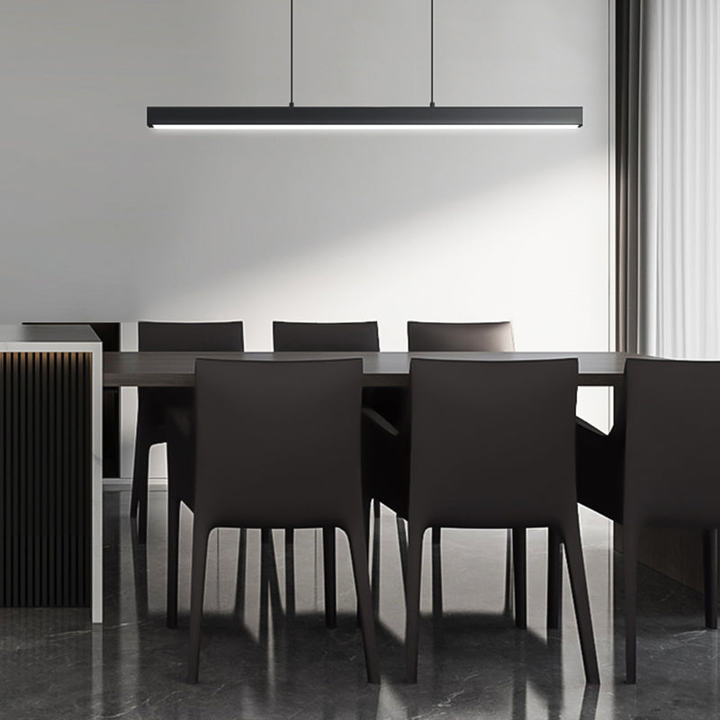 Nordic Simple Island Light Fixture Rectangle LED Dining Room Pendant Light