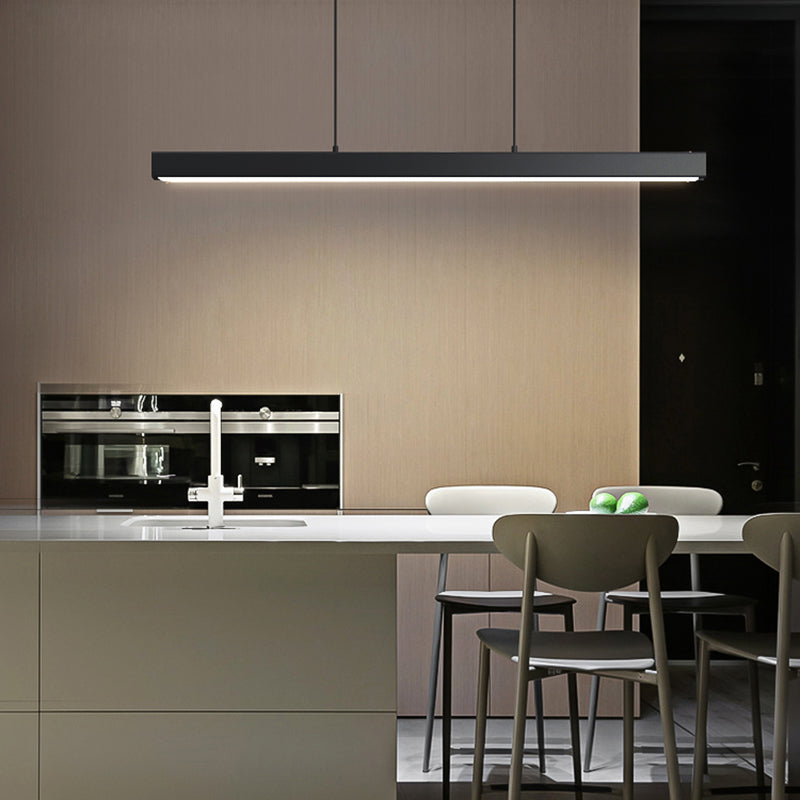 Nordic Simple Island Light Fixture Rectangle LED Dining Room Pendant Light