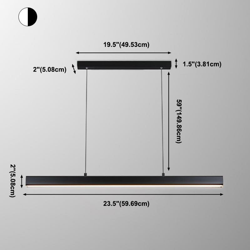 Nordic Simple Island Light armatuur rechthoek LED Dineruimte Hanglamp