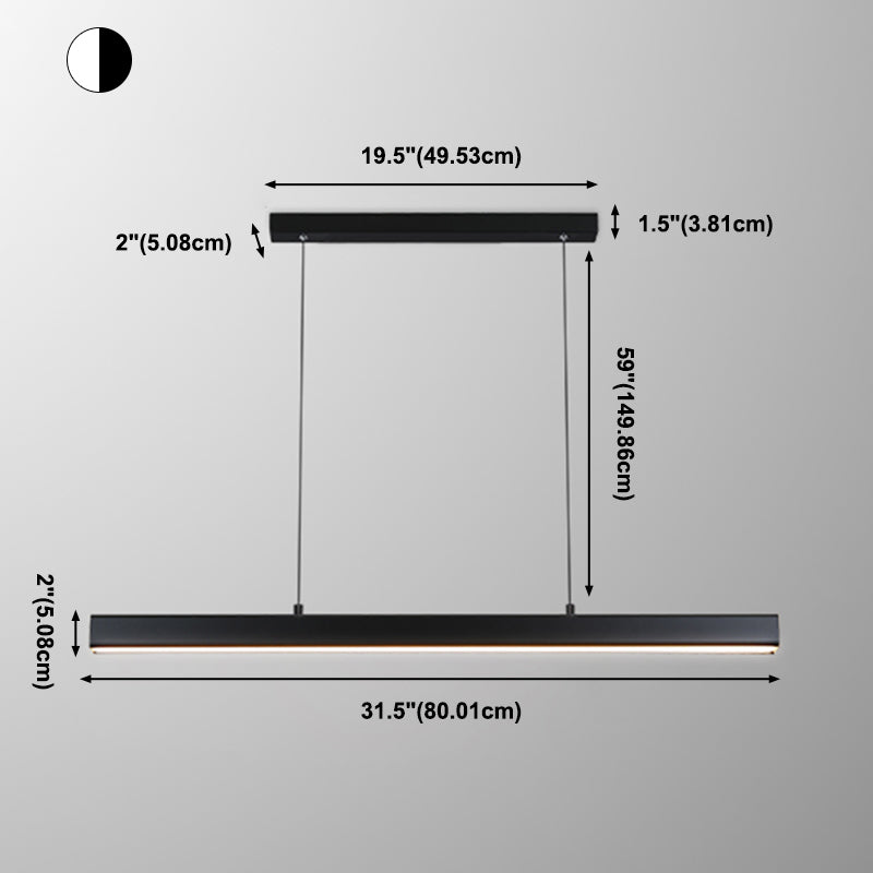 Nordic Simple Island Light armatuur rechthoek LED Dineruimte Hanglamp