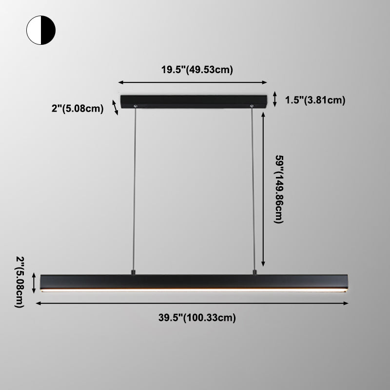 Nordic Simple Island Light armatuur rechthoek LED Dineruimte Hanglamp