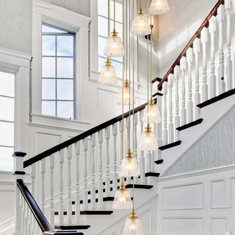 Kristall Gold Multi Light Pendell Tasse Form 10-Kopf