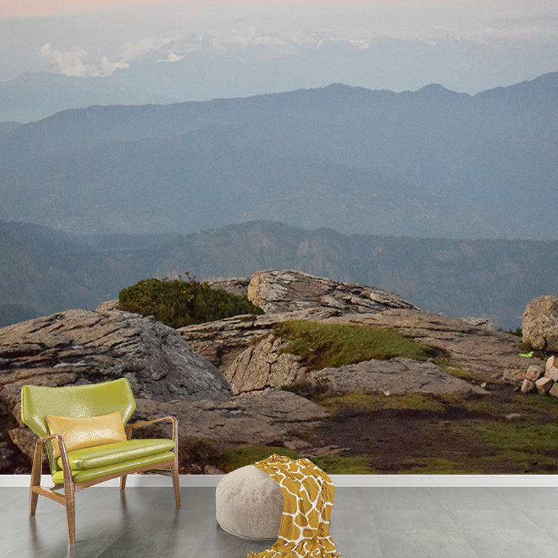 Customized High Mountain Mural Wallpaper Contemporary for Dining Room Decor