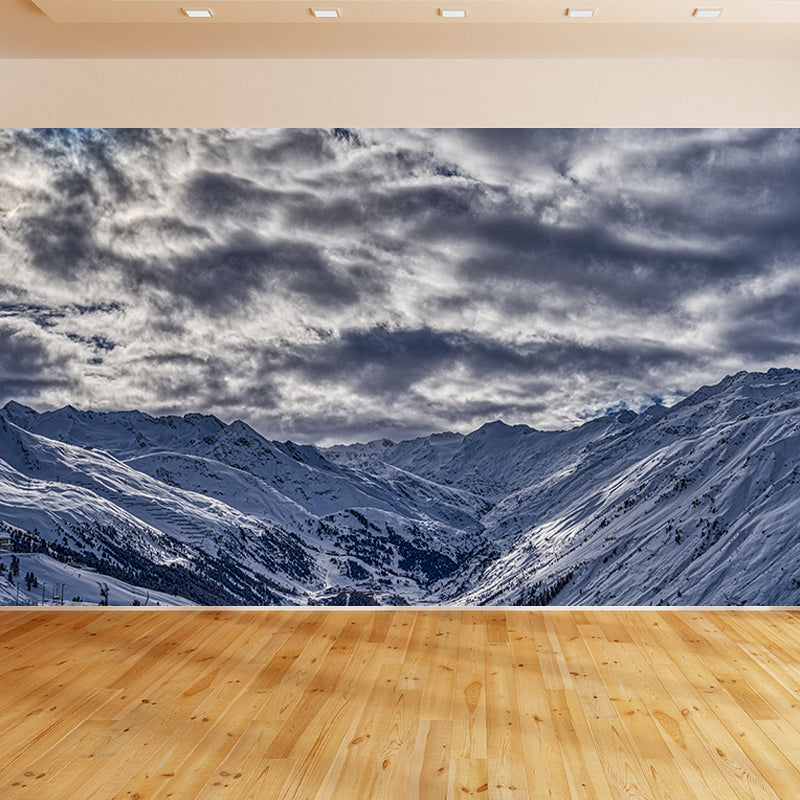 Customized High Mountain Mural Wallpaper Contemporary for Dining Room Decor