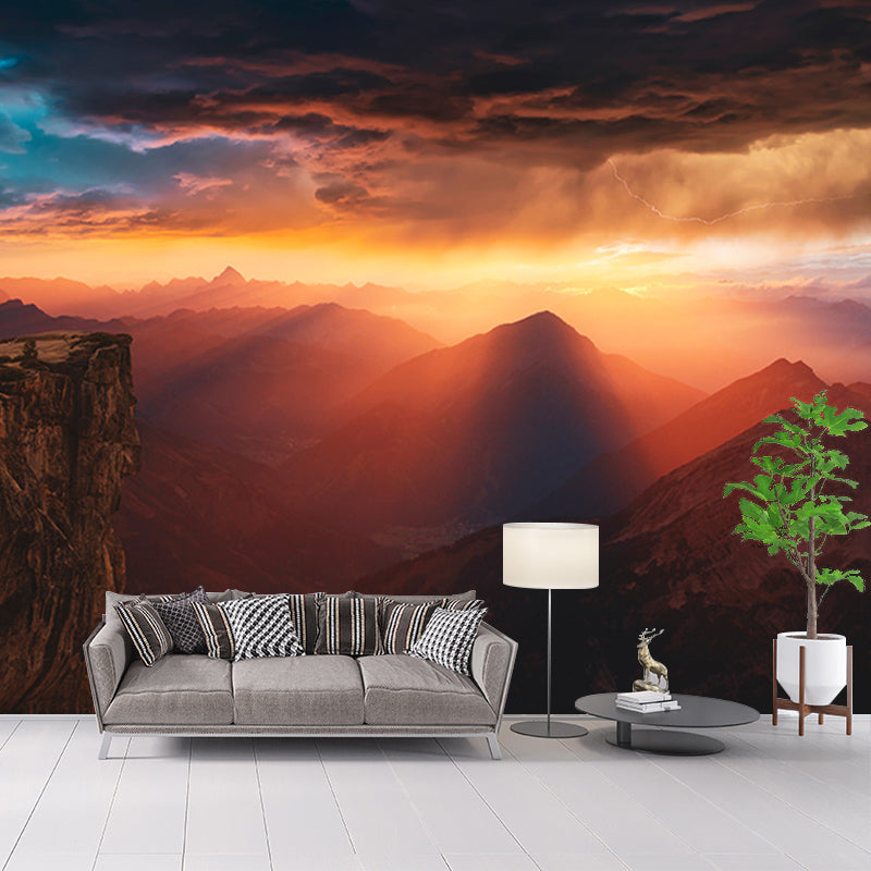 Customized High Mountain Mural Wallpaper Contemporary for Dining Room Decor