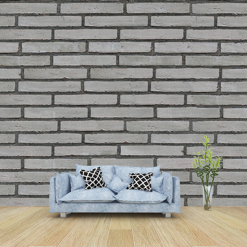 Gray Brick Wall Mural Environment Friendly Wall Covering for Sleeping Room