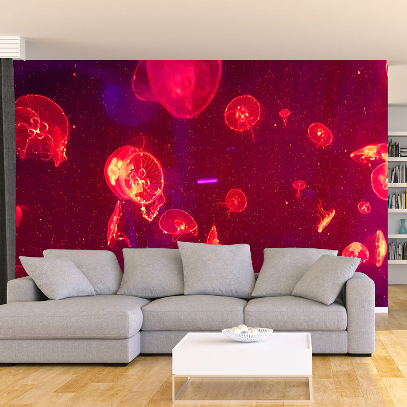 Underwater Creatures Wall Mural for Living Room Moisture Resistant, Customized Size
