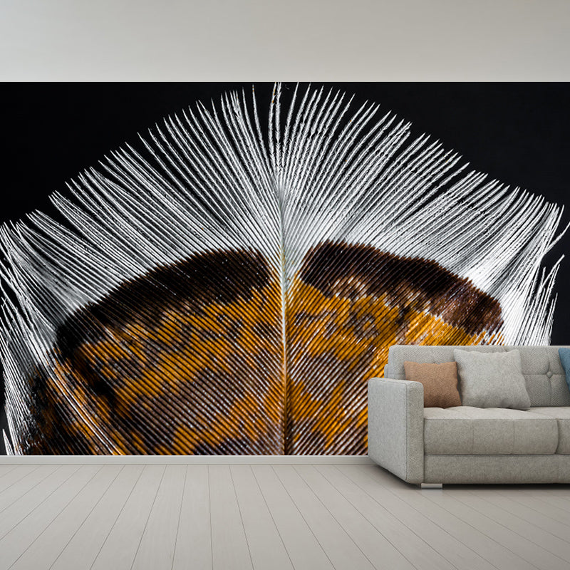 Feather Mural Wallpaper Moisture Resistant Art for Bedroom, Custom Size Available