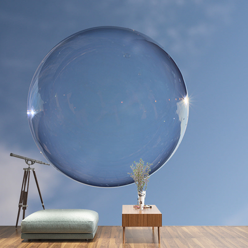 Blue Sky and White Clouds Wall Murals Moisture Resistant Wall Covering for Living Room