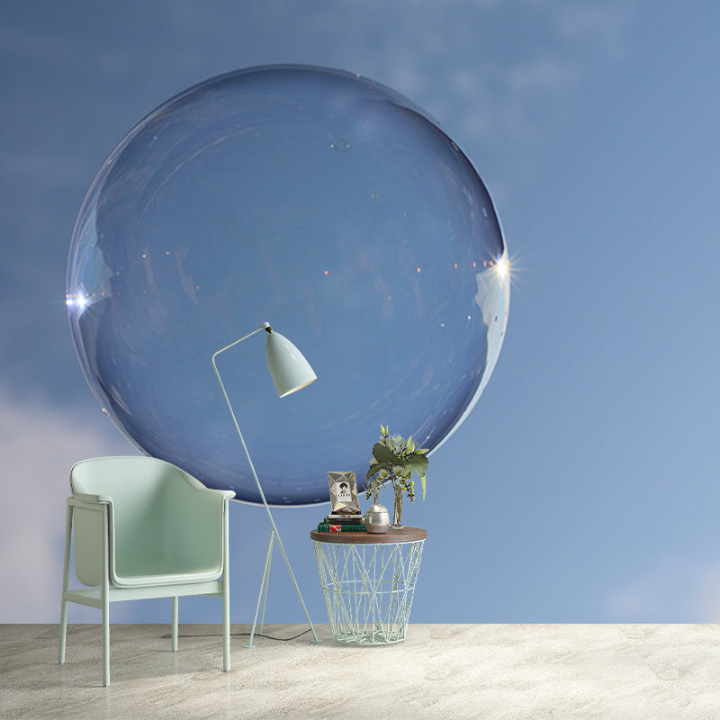 Blue Sky and White Clouds Wall Murals Moisture Resistant Wall Covering for Living Room