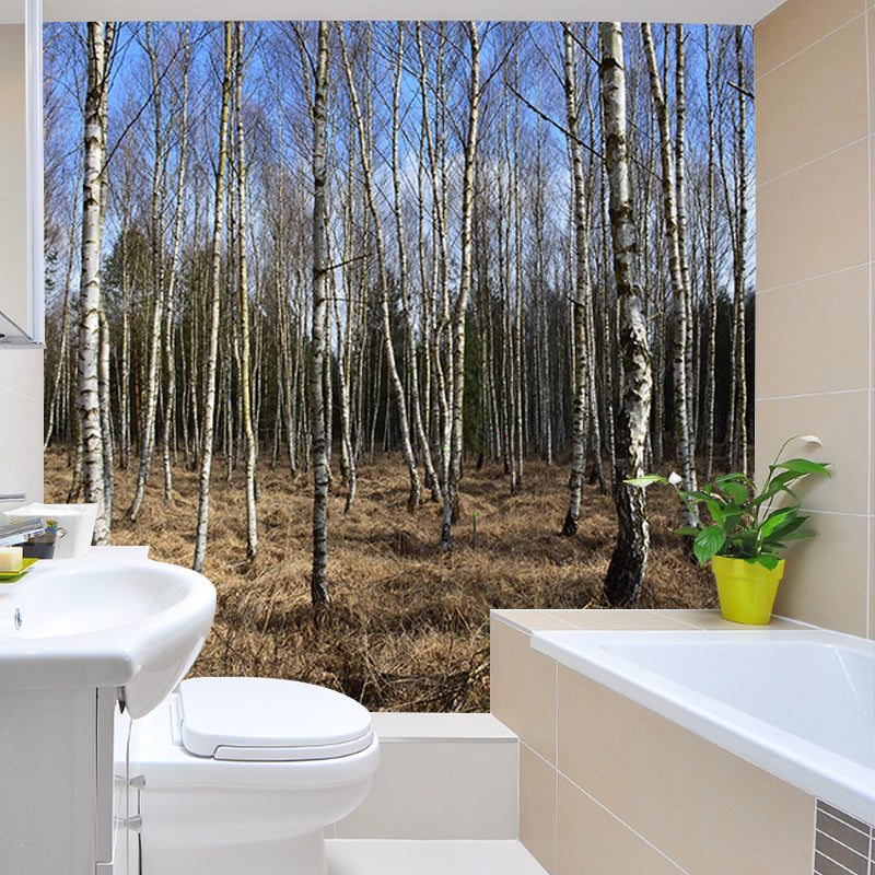 Modern Style Water Resistant Sitting Room Forest Wall Covering, Personalized Size