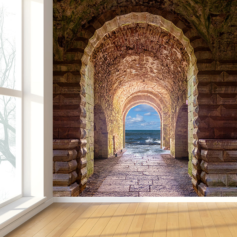 Aisle Space Extension Mural Wallpaper for Sitting Room Decor, Moisture Resistant