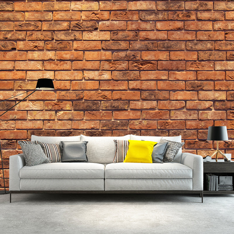 Horizontal Photography Brick Wall Mural Environment Friendly Wallpaper for Room