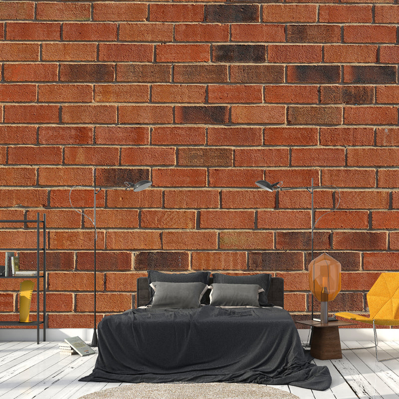 Horizontal Photography Brick Wall Mural Environment Friendly Wallpaper for Room