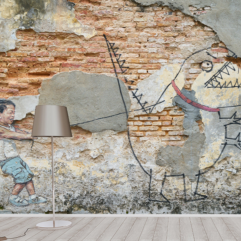 Photography Brick Wall Mural Environment Friendly Wallpaper for Home