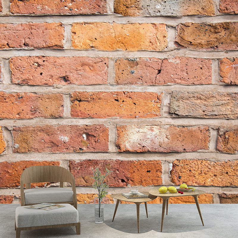 Horizontal Photography Brick Wall Mural Environment Friendly Wallpaper for Home Decor