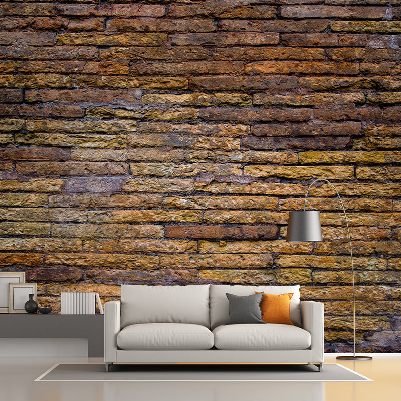 Horizontal Photography Brick Wall Mural Environment Friendly Wallpaper for Home Decor