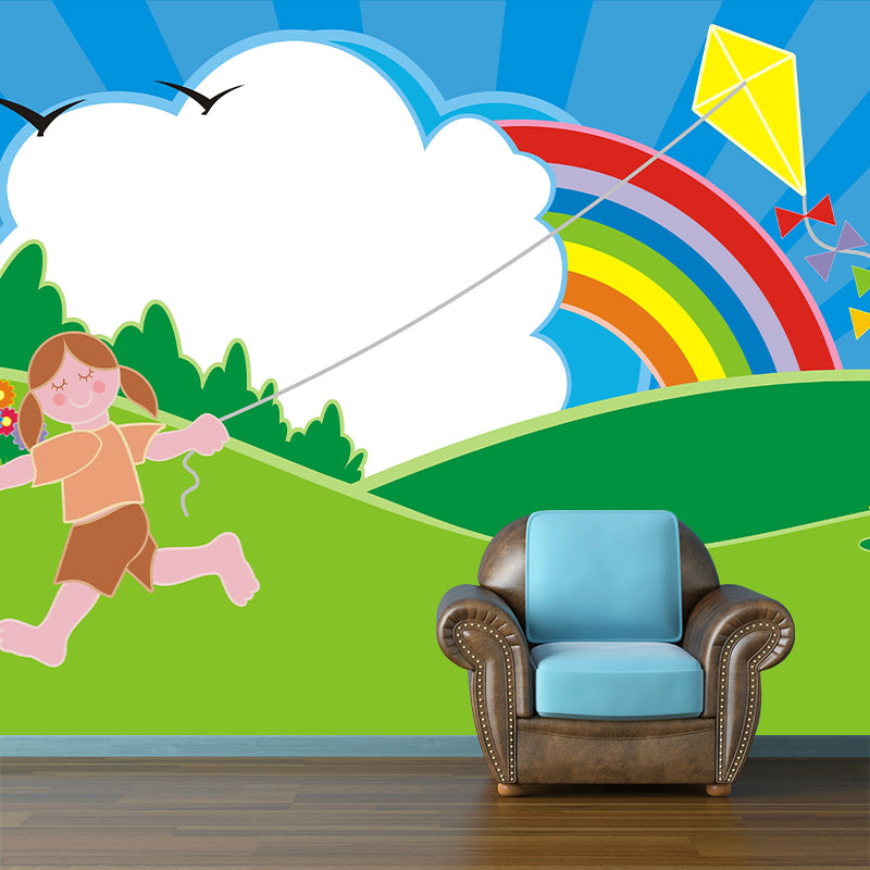 Children's Art Cartoon Mural Wallpaper Environment Friendly for Kid's Bedroom