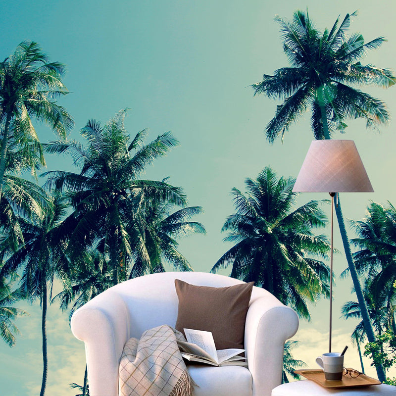Horizontal Photography Palm Tree Mural Environment Friendly Wallpaper for Room