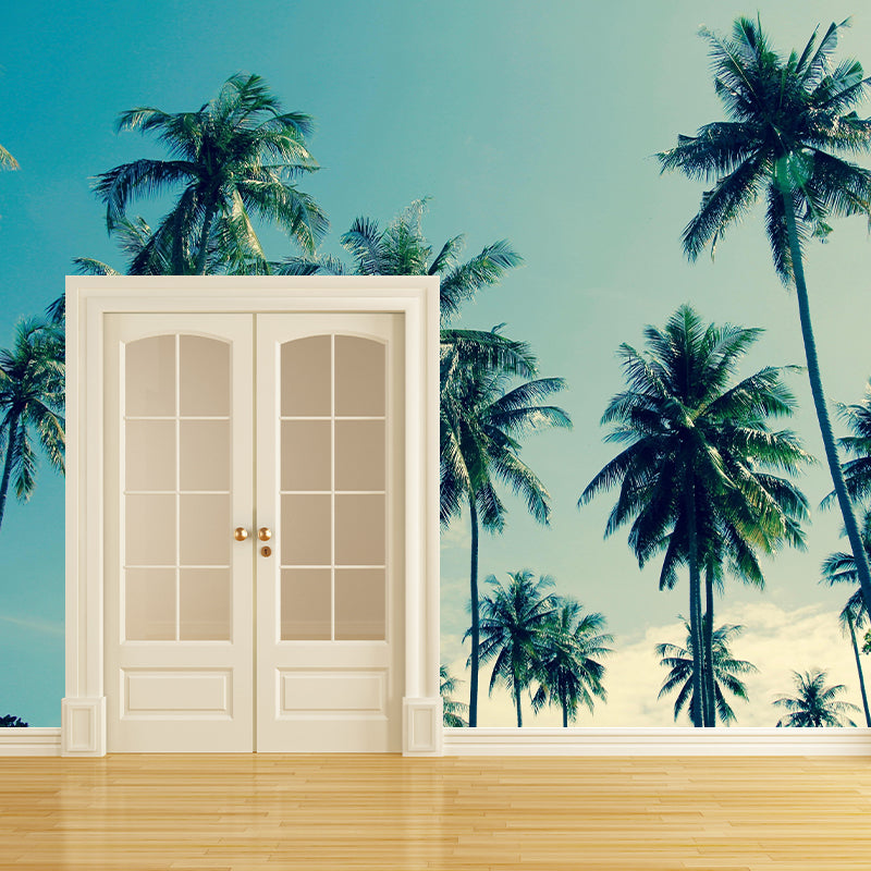 Horizontal Photography Palm Tree Mural Environment Friendly Wallpaper for Room