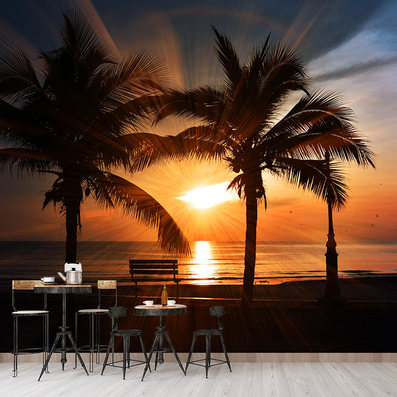 Photography Style Palm Tree Mural Environment Friendly Wallpaper for Home Decor