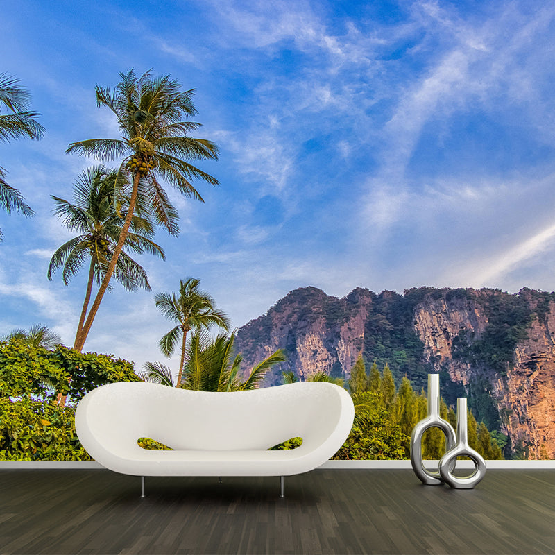 Horizontal Photography Palm Tree Mural Environment Friendly Wallpaper for Home