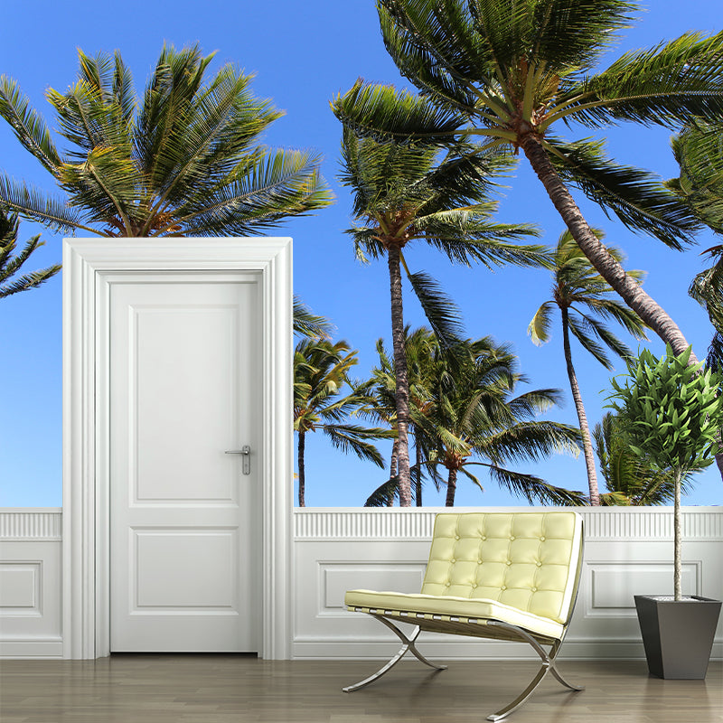 Photography Palm Tree Mural Environment Friendly Wallpaper for Home Decor