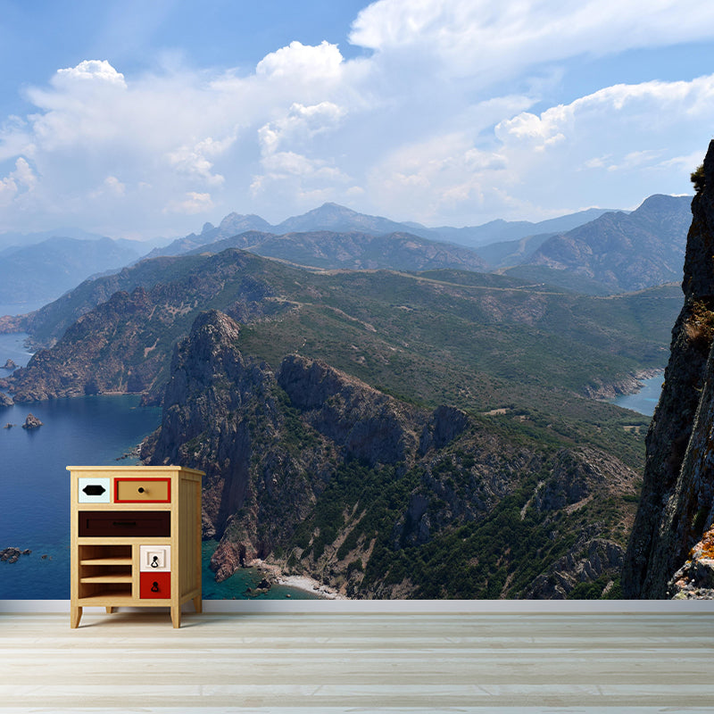 Horizontal Photography Mountain Mural Environment Friendly Wallpaper for Home